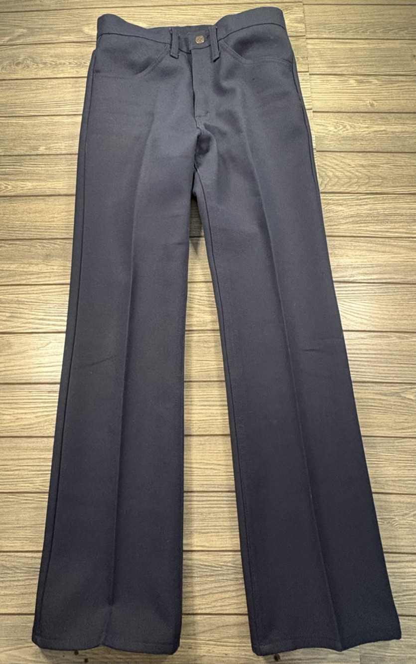 Vintage Levis Pants Mens Navy SF 207 Black Tab 70s Casual Fits 29x30 Dress Pants